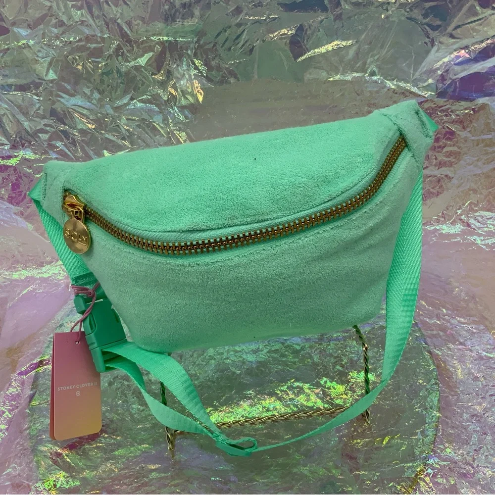 Stoney Clover Lane Terry Cloth Travel Green Fanny Pack Beach Bag